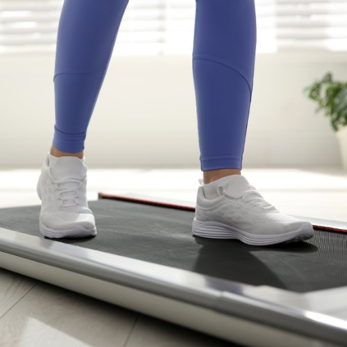 person walking on a treadmill